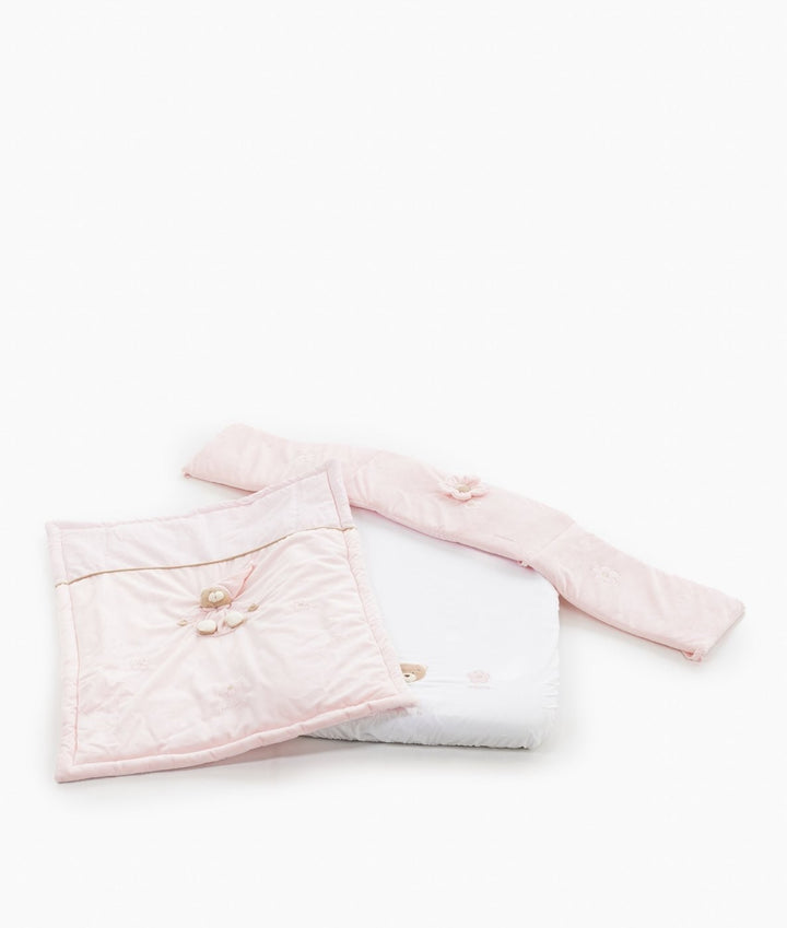 Pink baby bassinet bedding