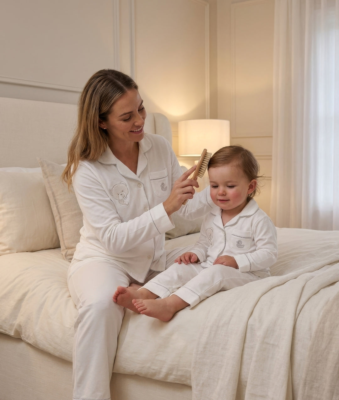 Toddler Pyjama Set | White & Grey