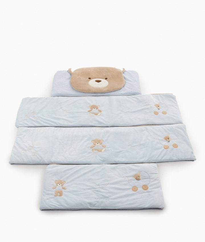 Blue cot bumper set for baby cot