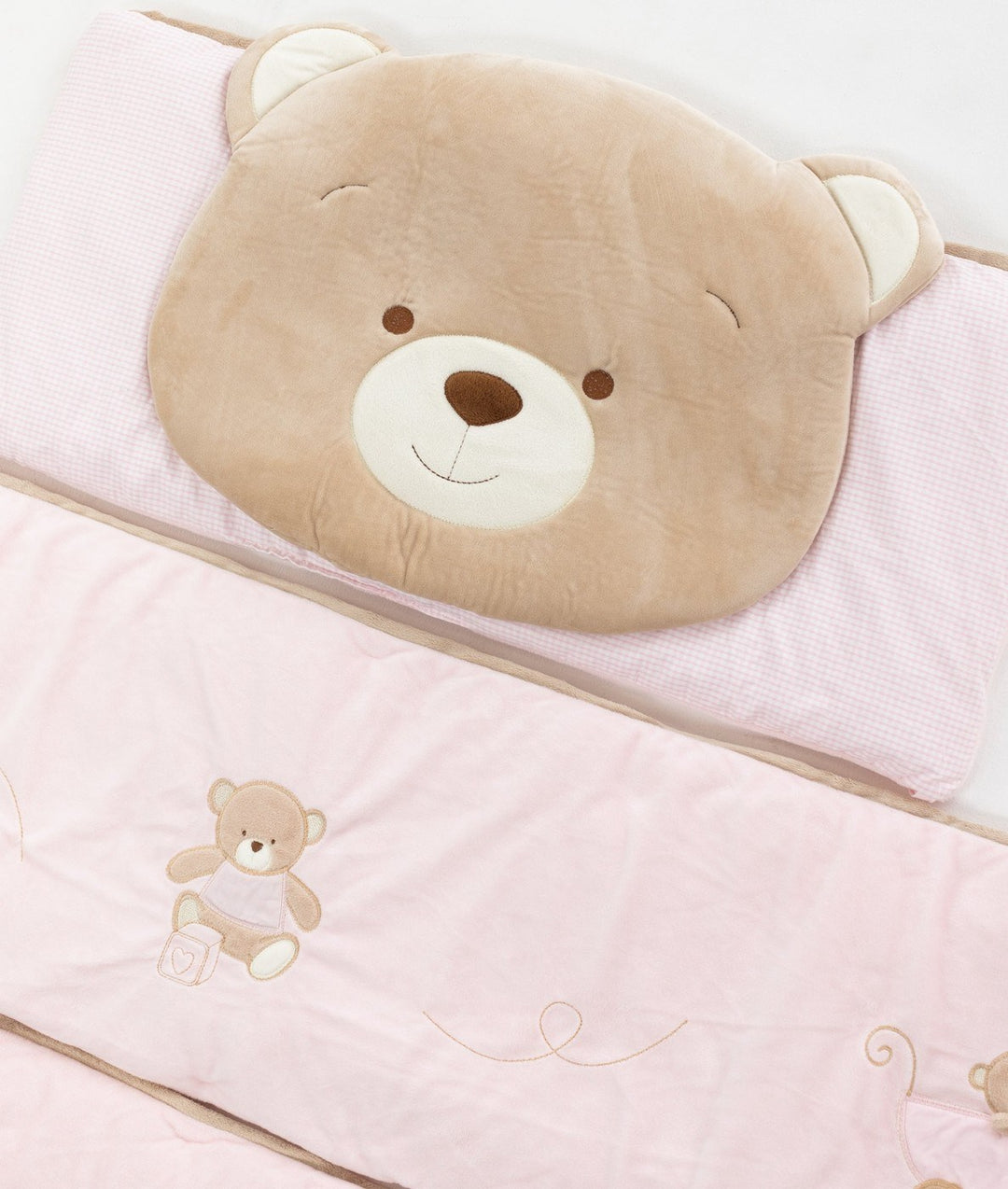 Pink cot bumper set for baby cot