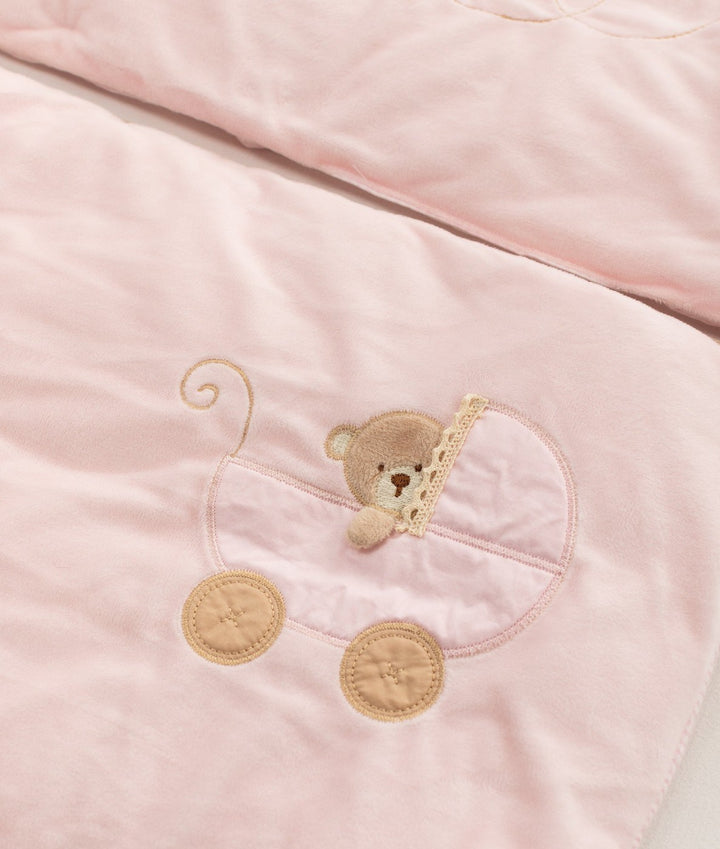 Pink cot bumper set for baby cot