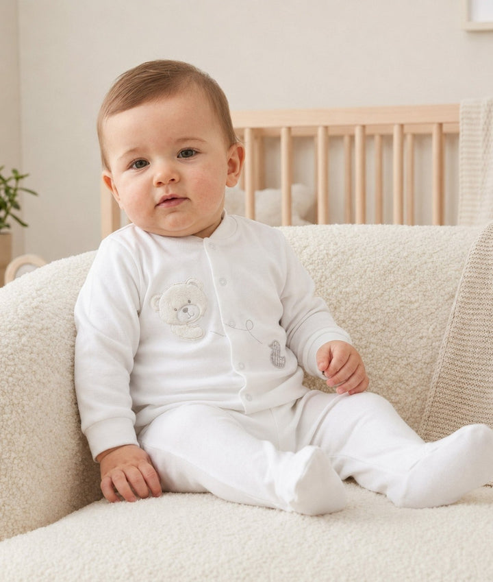 Baby Pyjama Set | Grey & White