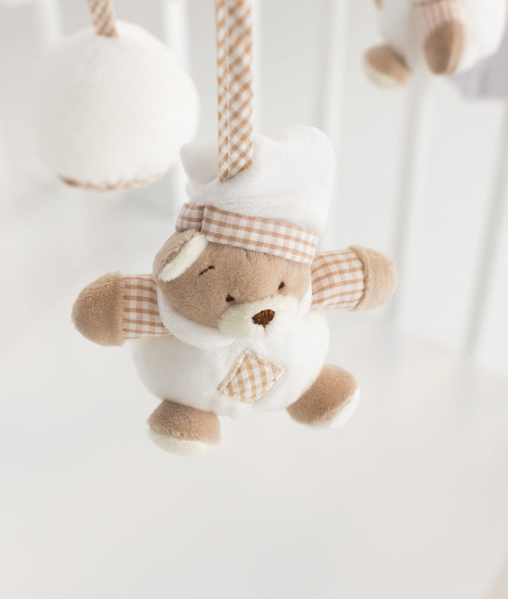 Baby cot musical mobile with teddy bears