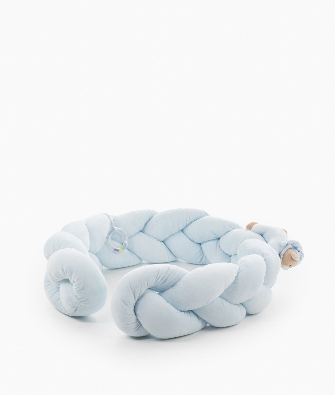 Braided toddler bolster in blue