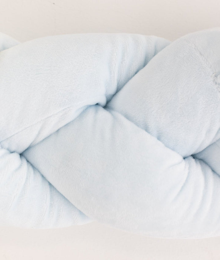 Braided toddler bolster in blue