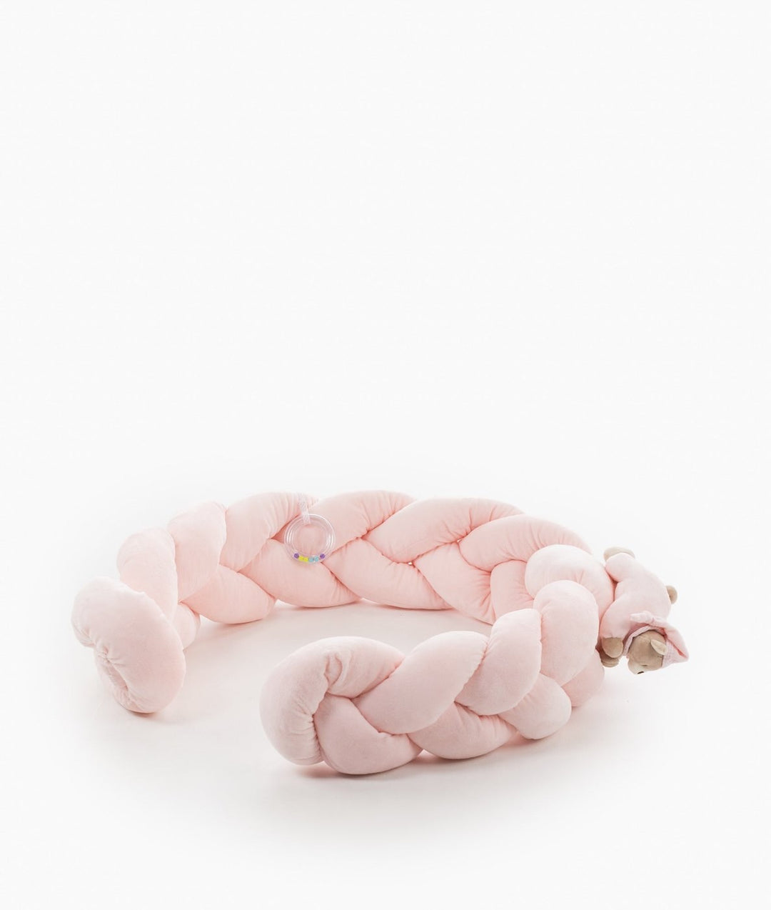 Braided toddler bolster in pink