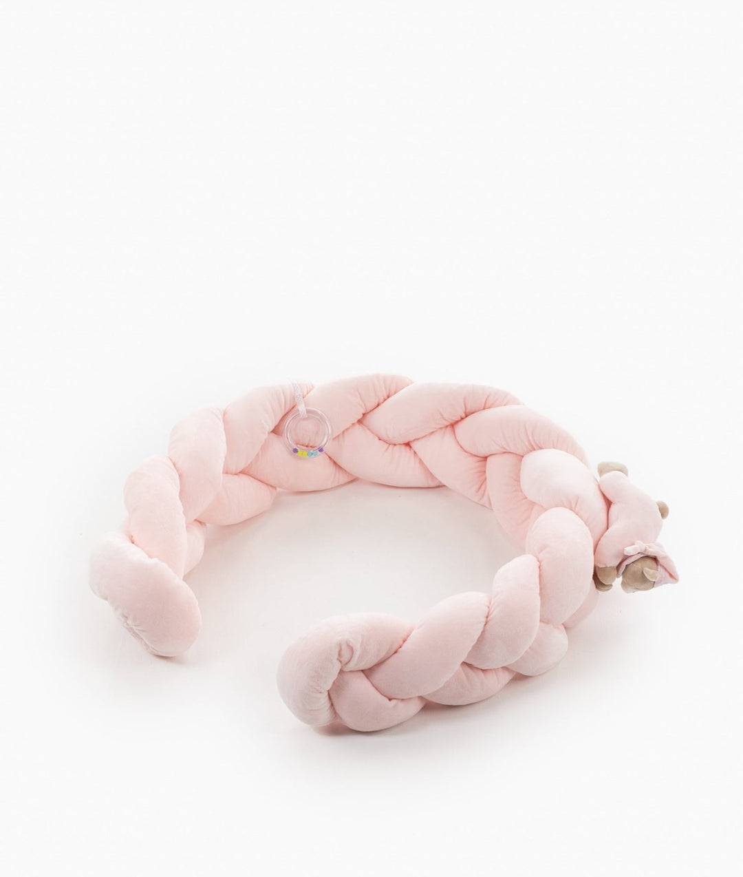 Braided toddler bolster in pink