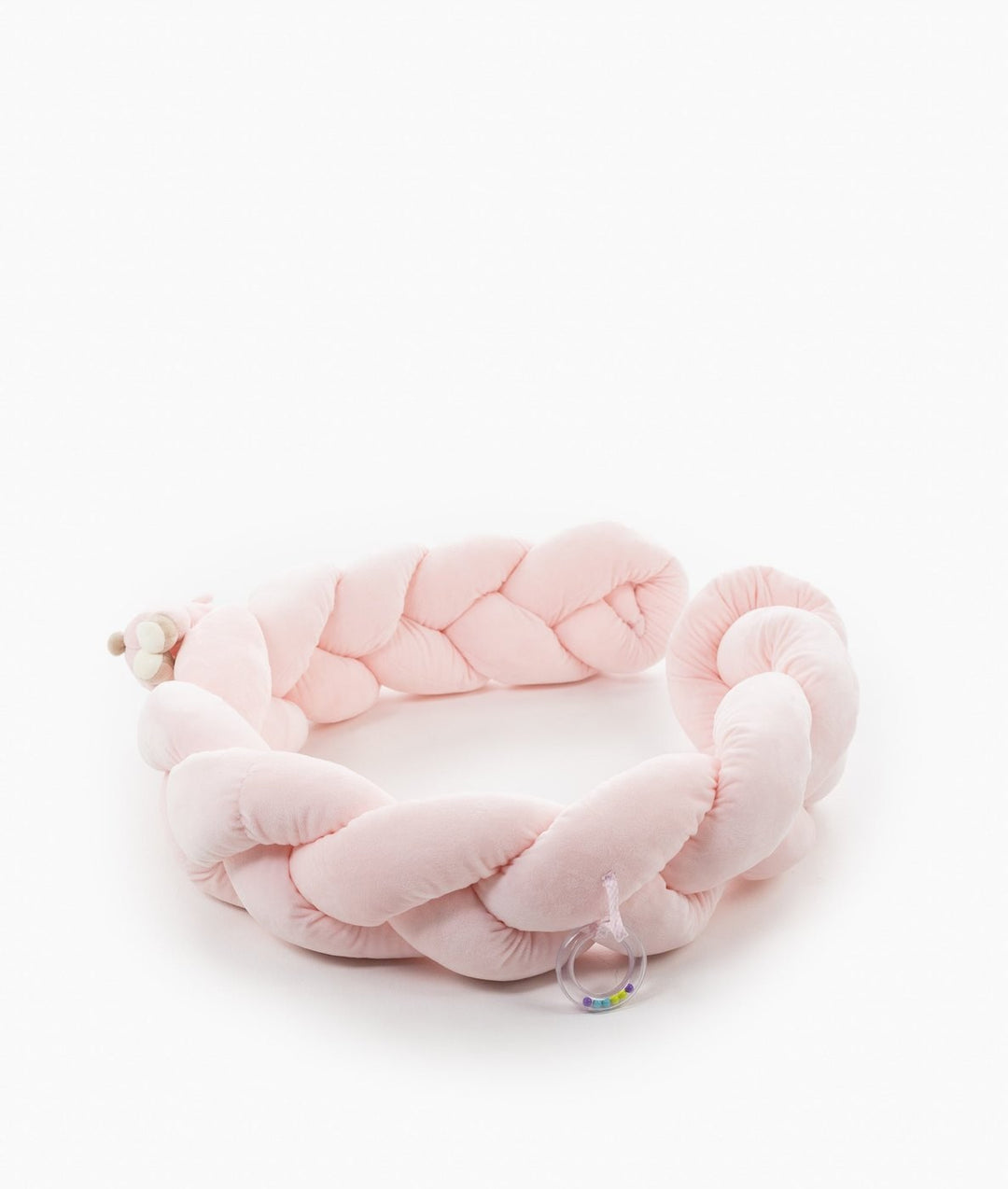 Braided toddler bolster in pink