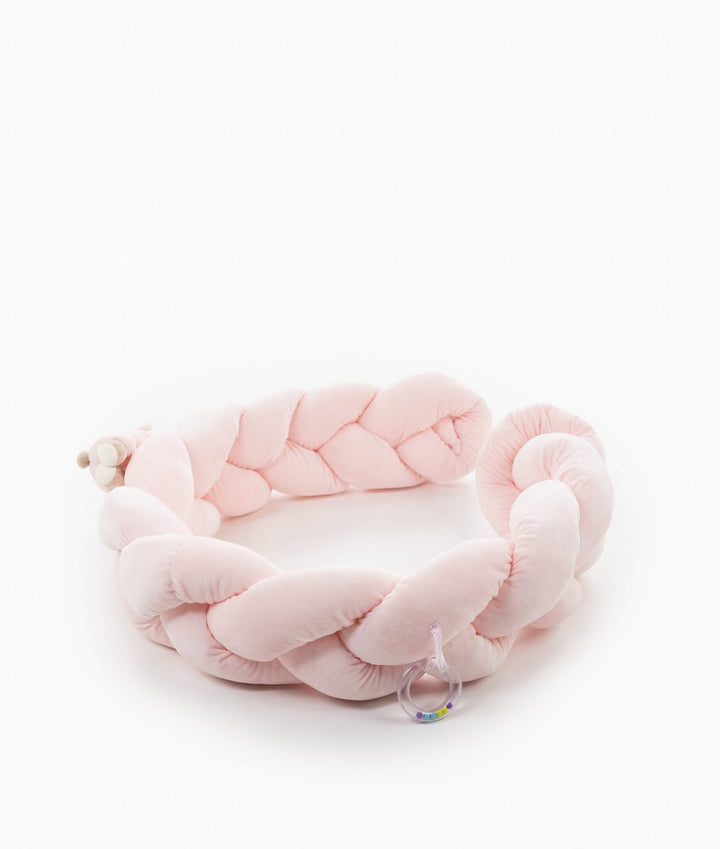 Braided toddler bolster in pink