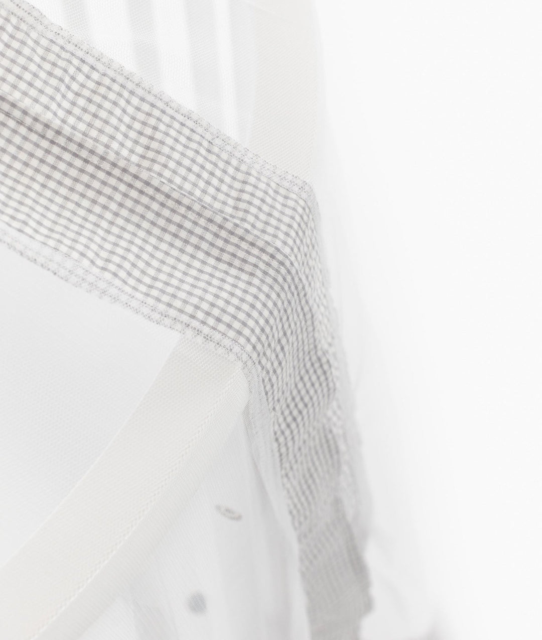 White and grey cot canopy and stand set