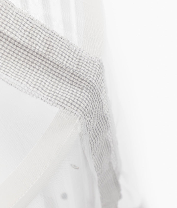 White and grey cot canopy and stand set