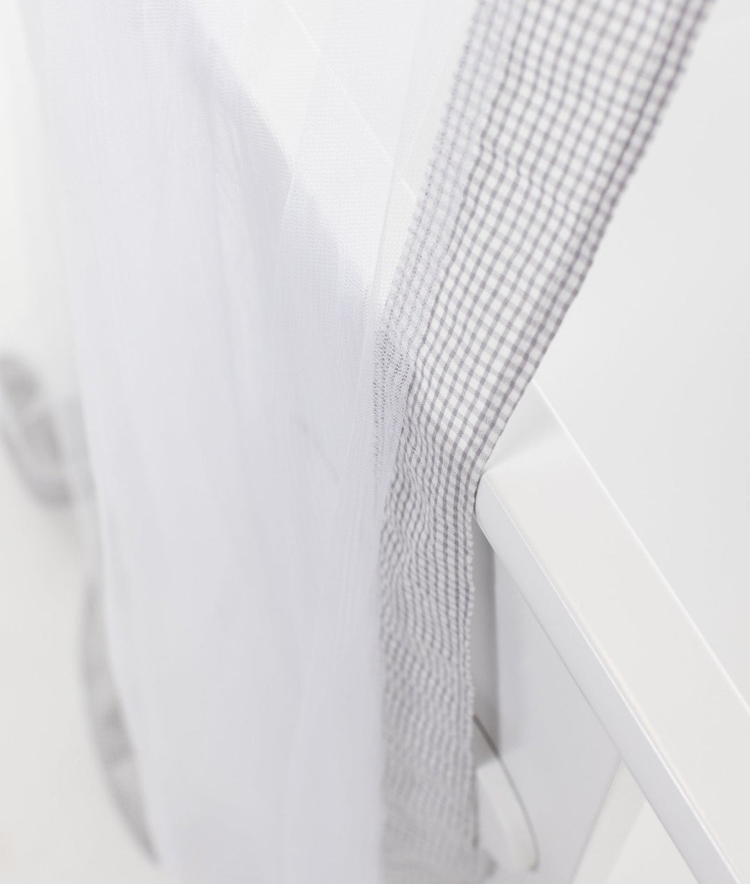 White and grey cot canopy and stand set