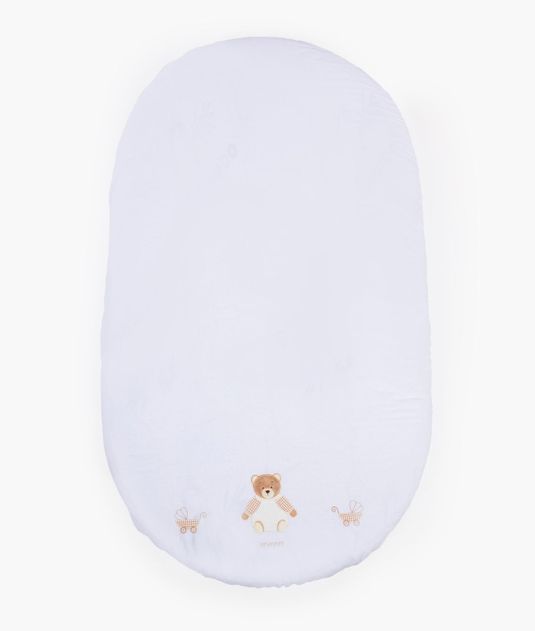 Fitted sheet for cot in white and beige