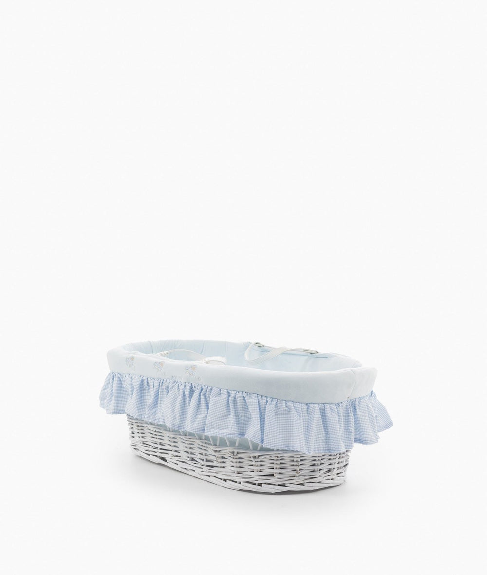 Baby Moses basket and stand set in blue
