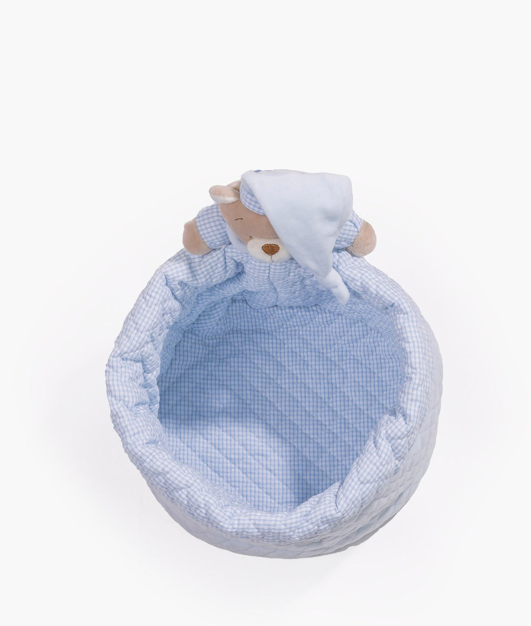 Baby nappy caddy for nursery in blue