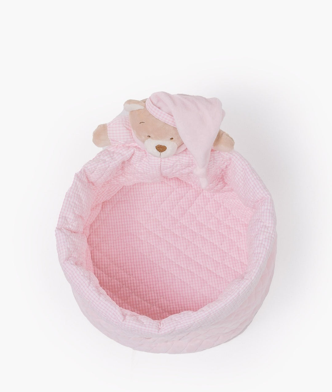 Baby nappy caddy for nursery in pink
