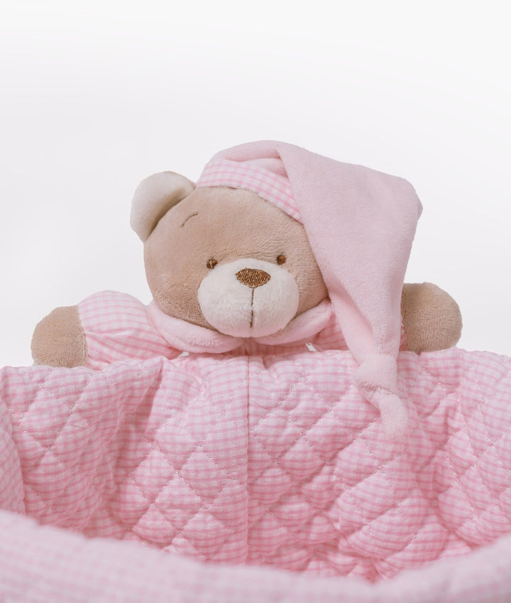 Baby nappy caddy for nursery in pink