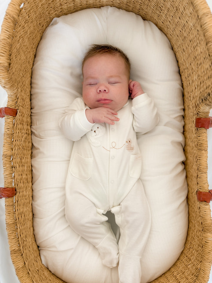 Bear Jumpsuit & Hanger Set - Beige