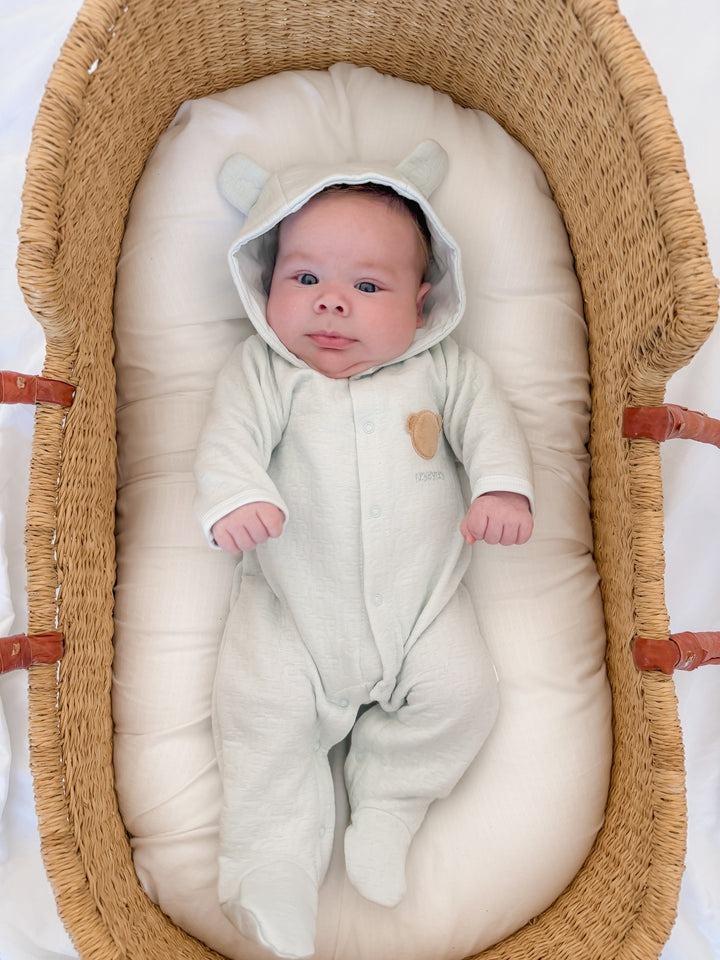 Hooded Bear Jumpsuit - Blue