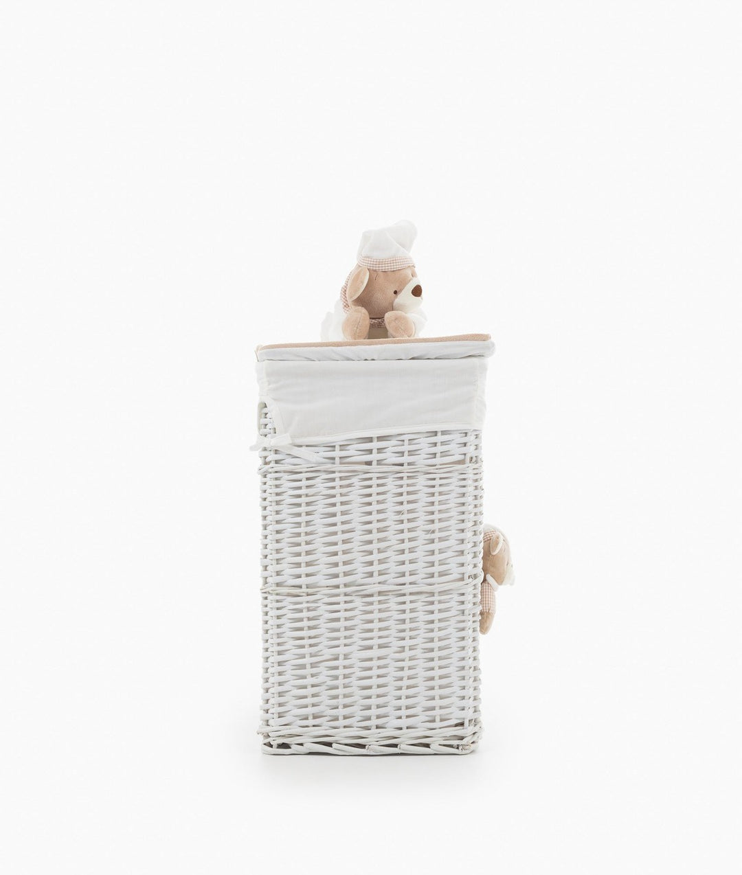 White and beige square storage basket set