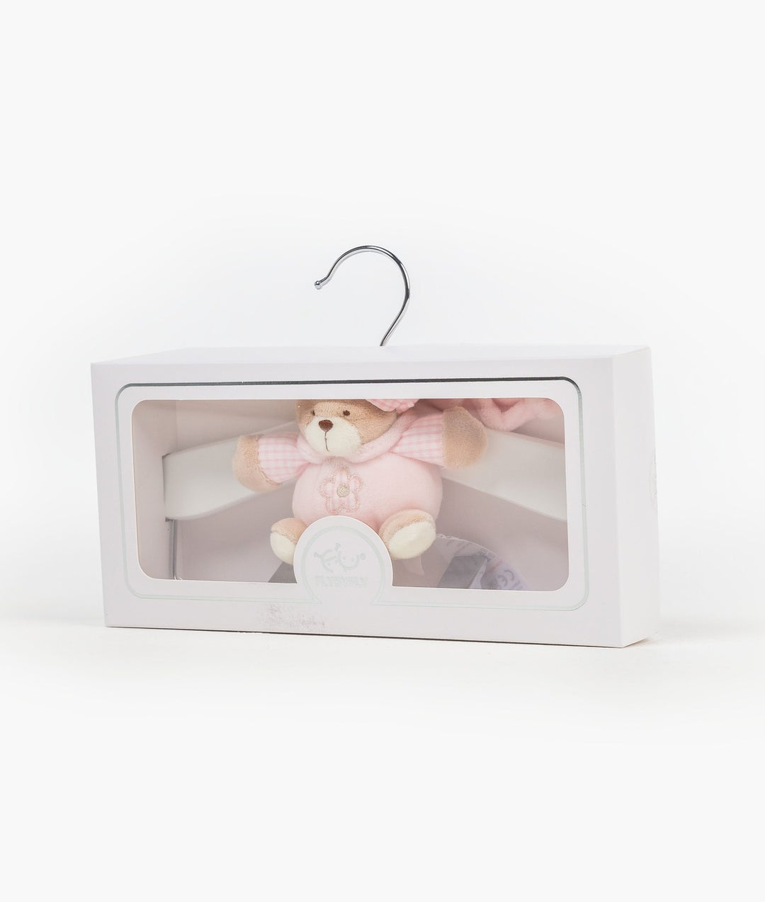 Pink wooden hanger with clips
