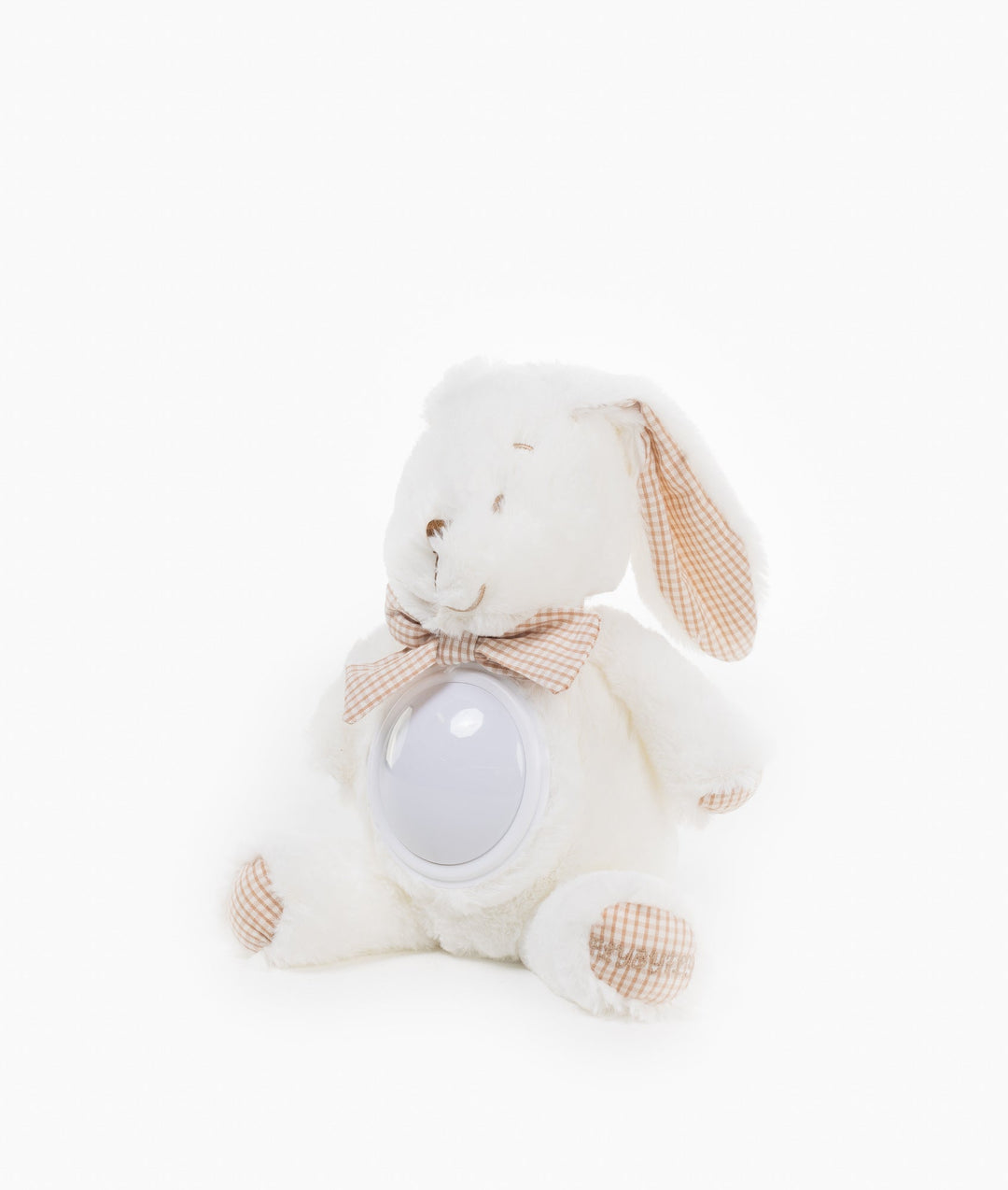 White and beige bunny musical night light for nursery