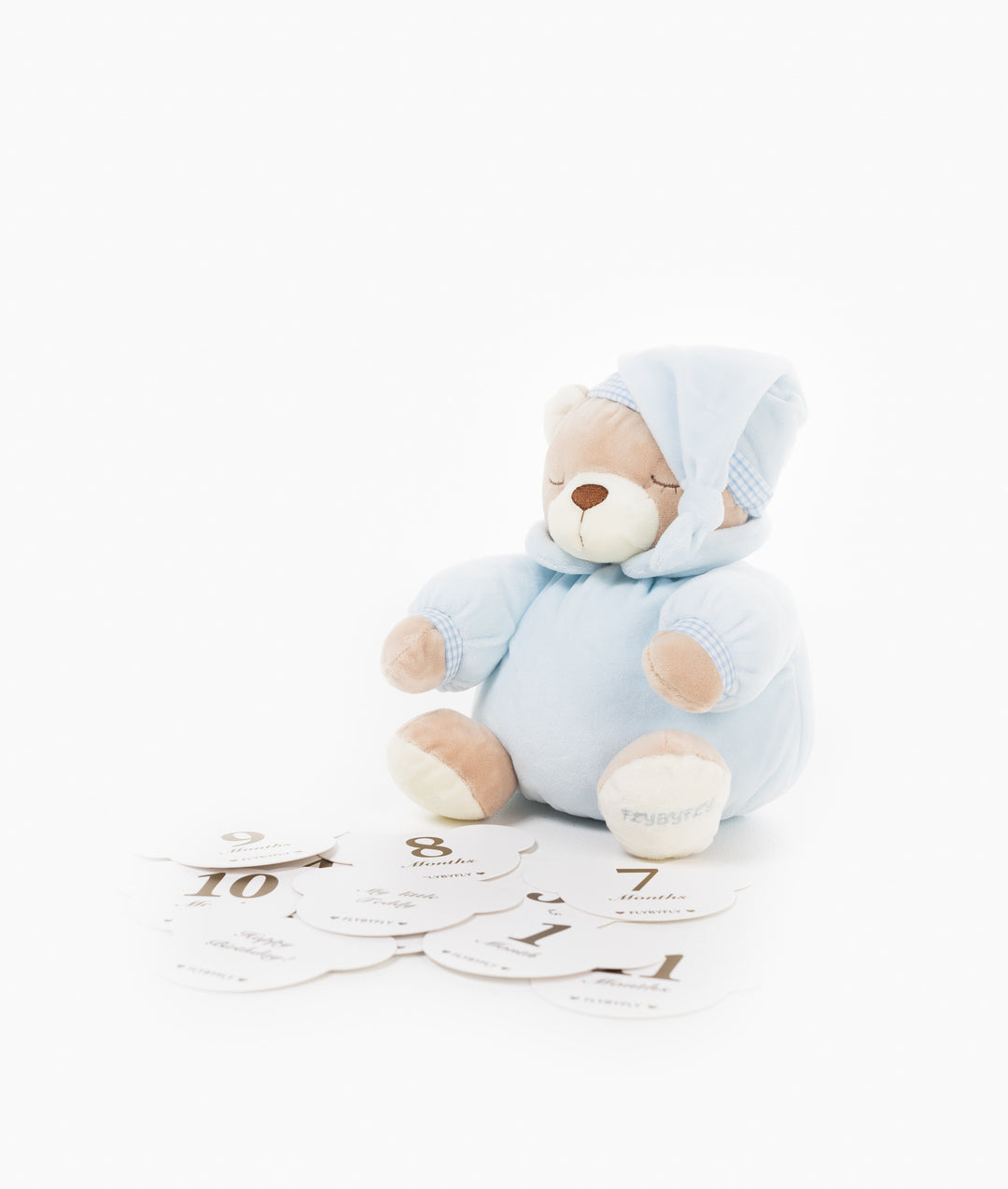 Baby milestone cards in blue