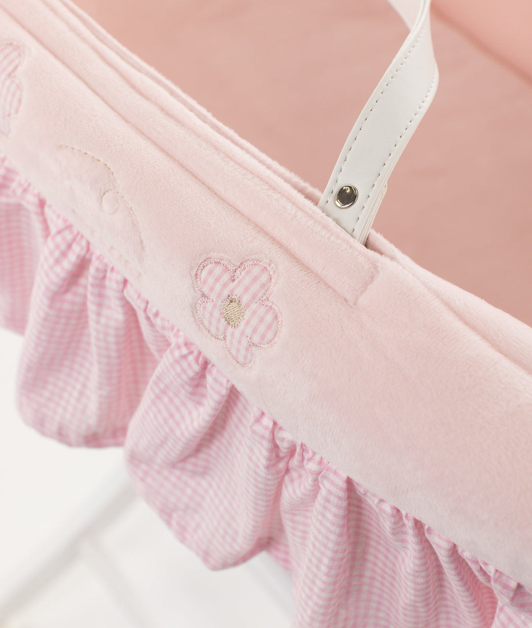 Baby Moses basket and stand set in pink