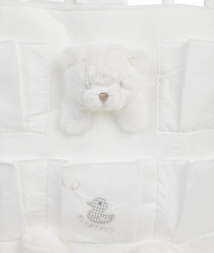 Baby nursery organiser in white and grey