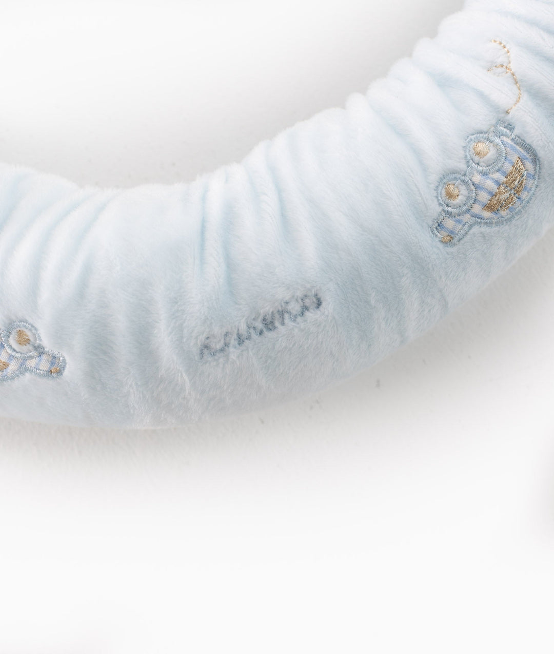 Bear baby bolster in blue