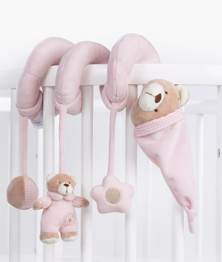 Pink bear spiral activity toy for baby
