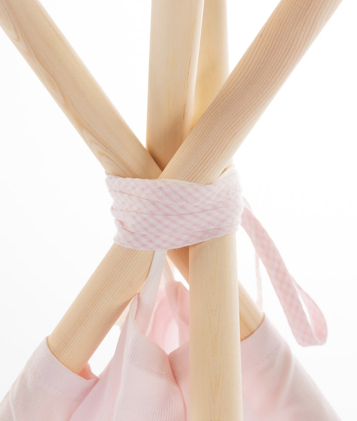 Pink kids teepee tent for nursery and playroom