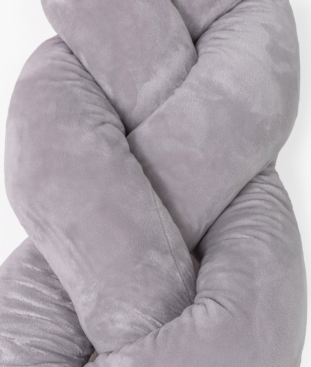 Braided toddler bolster in white and grey