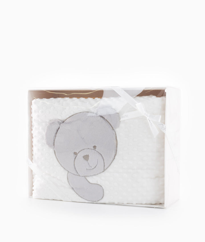 White and grey toddler bubble quilt and cover set