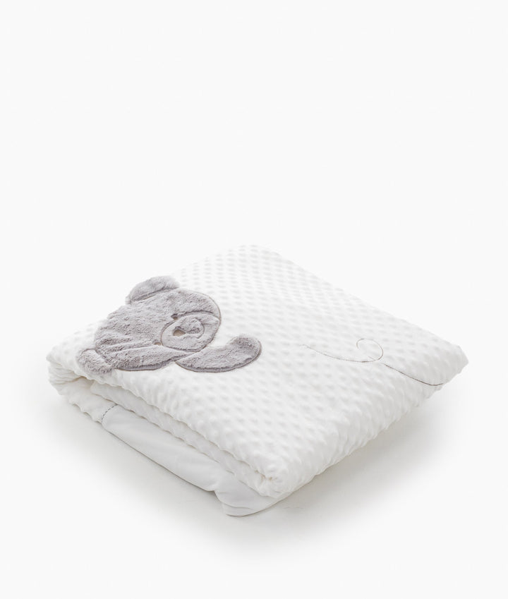 White and grey toddler bubble quilt and cover set