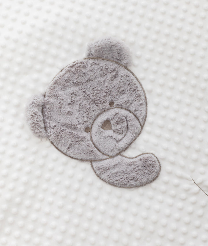 White and grey toddler bubble quilt and cover set