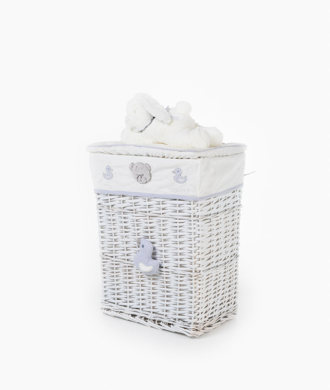 White and grey bunny square basket set