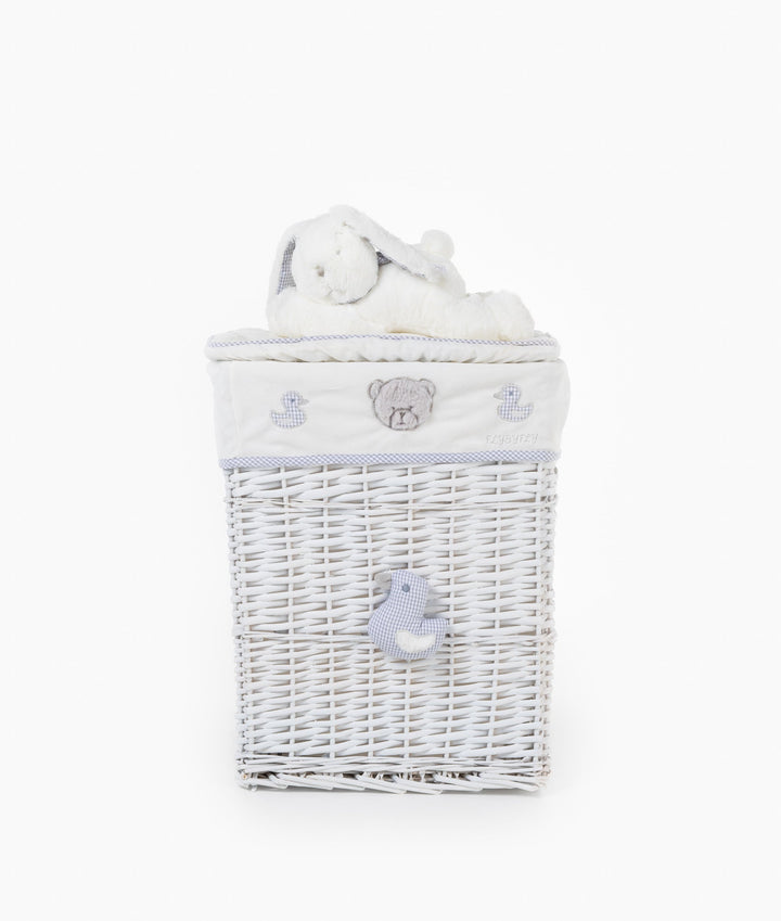 White and grey bunny square basket set