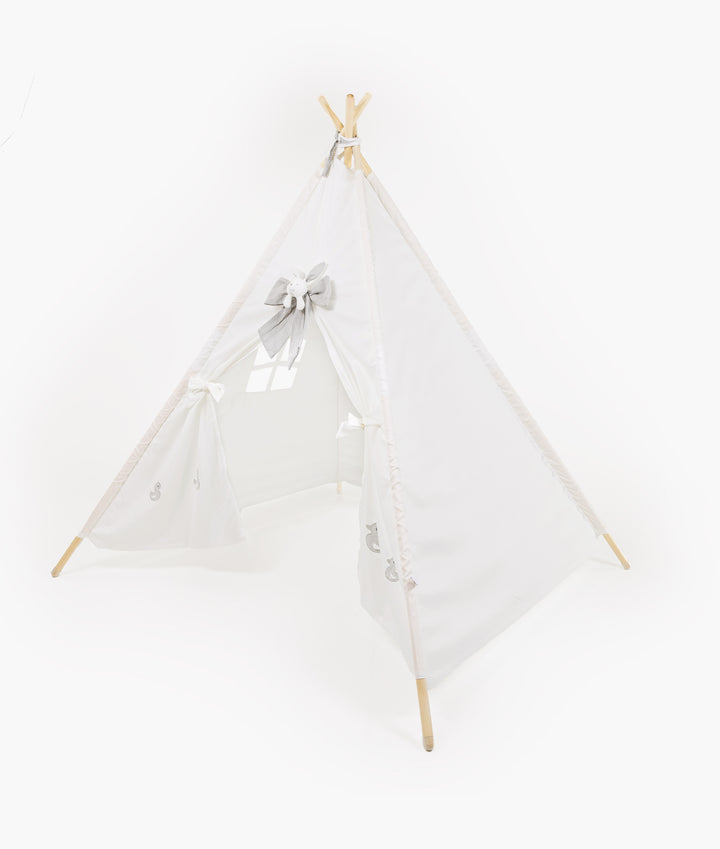 White kids teepee tent for nursery and playroom
