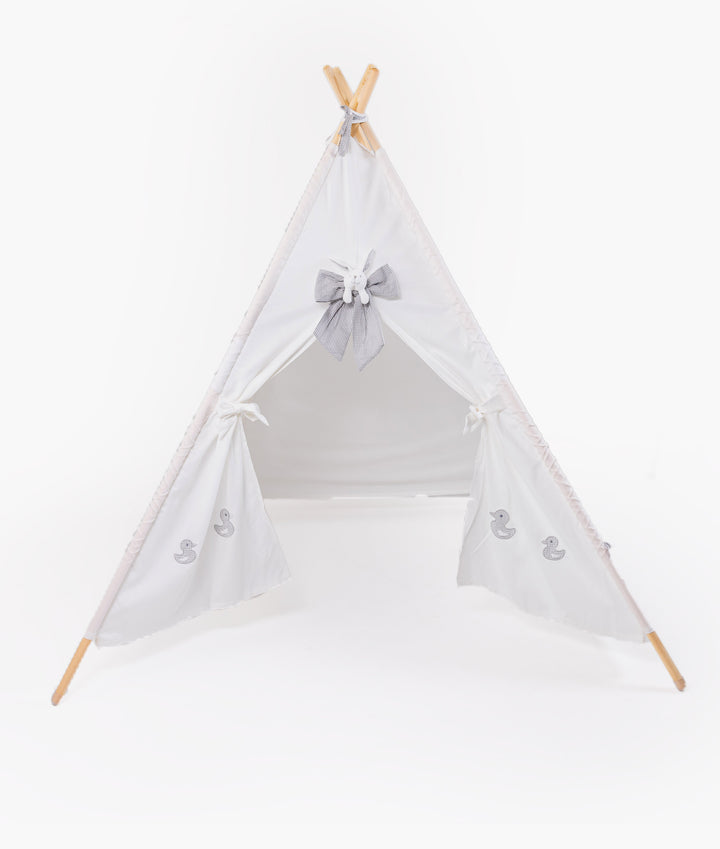 White kids teepee tent for nursery and playroom