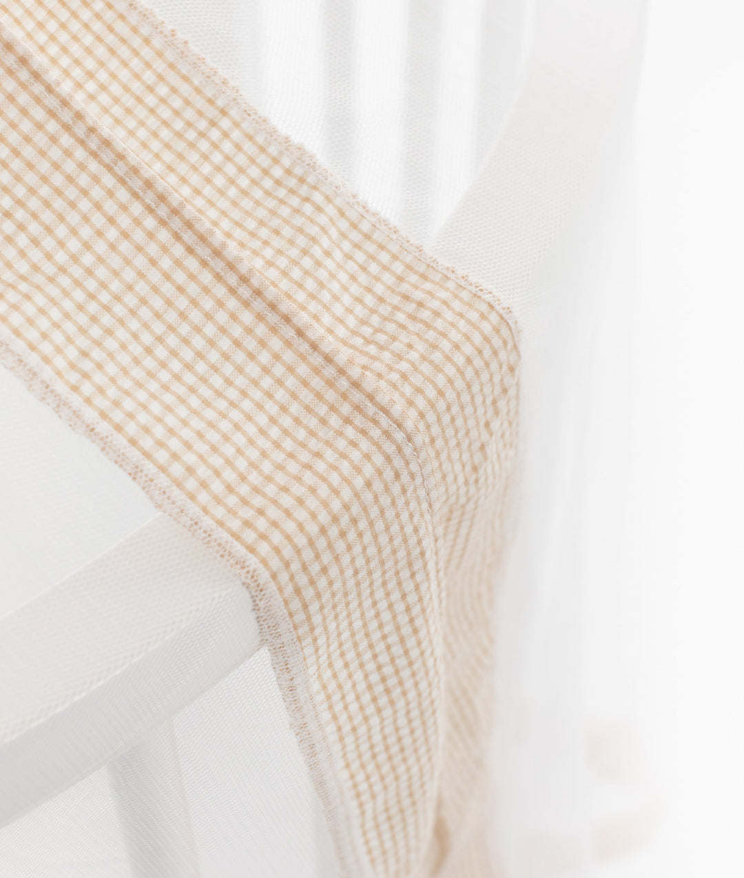 White and beige cot canopy and stand set