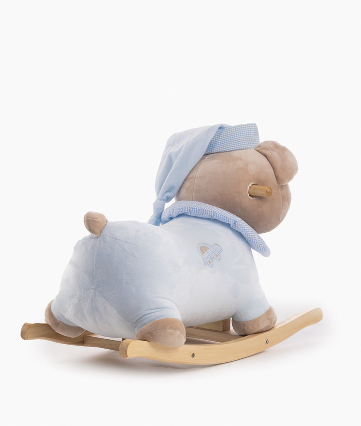 Blue rocking teddy bear for toddlers
