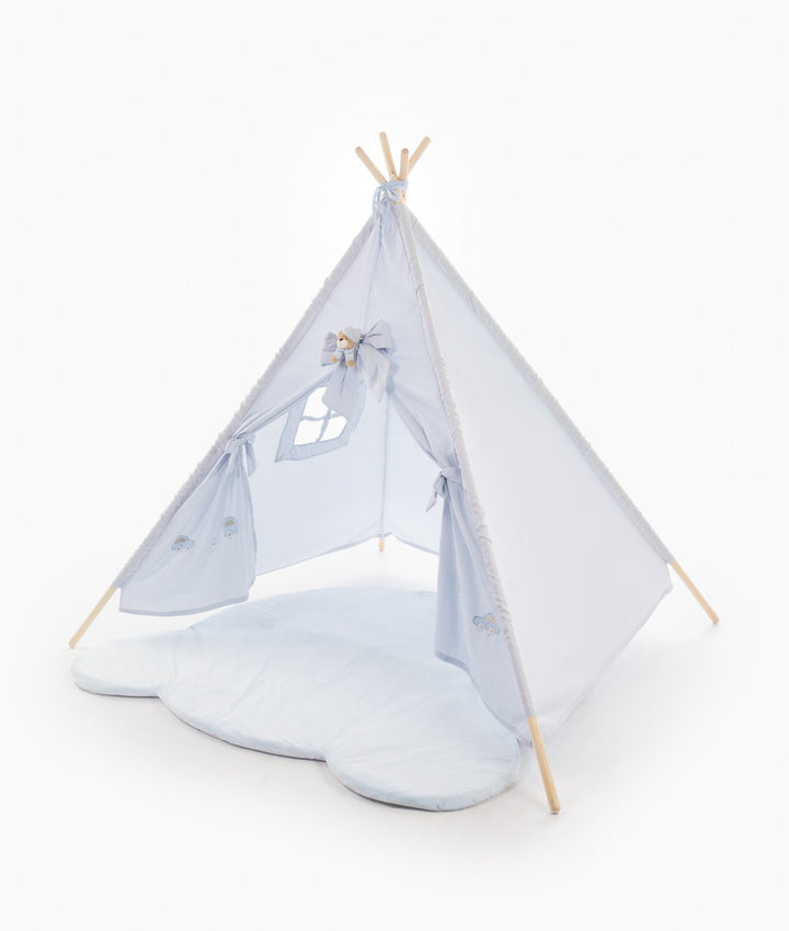 Blue kids teepee tent for nursery and playroom