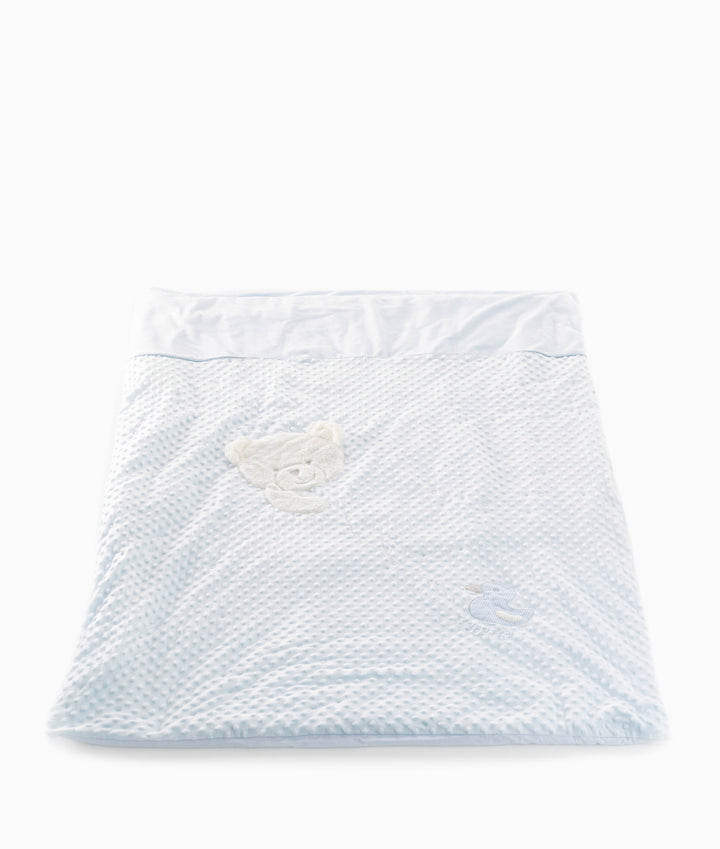 Blue toddler bubble quilt and cover set